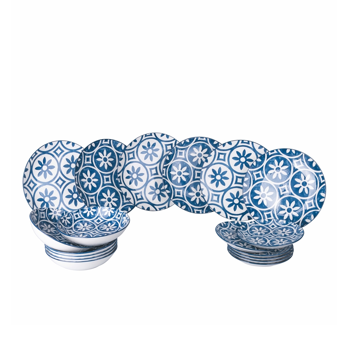 Service de table 18 pièces design méditerranéen en porcelaine Paxos Promotion Service de table 18 pièces design méditerranéen en porcelaine Paxos Promotion