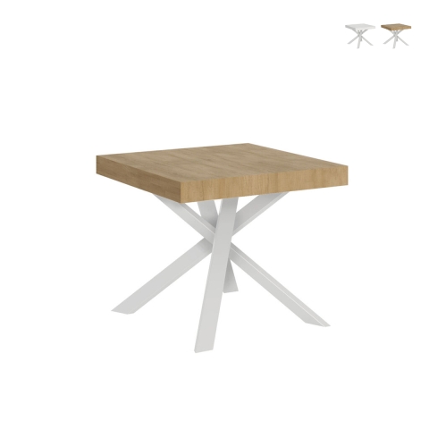 Table extensible carré pieds croisés 8 personnes 90×90-194 Clerk Promotion