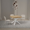 Table extensible carré pieds croisés 8 personnes 90×90-194 Clerk Vente