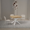 Table extensible carré pieds croisés 8 personnes 90×90-194 Clerk Vente
