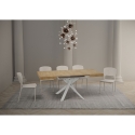 Table extensible carré pieds croisés 8 personnes 90×90-194 Clerk Choix