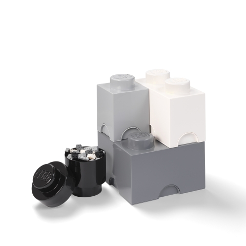 Ensemble de 4 boîtes de rangement noir blanc gris clair LEGO Storage Brick Multi Pack Promotion