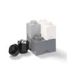 Ensemble de 4 boîtes de rangement noir blanc gris clair LEGO Storage Brick Multi Pack Promotion