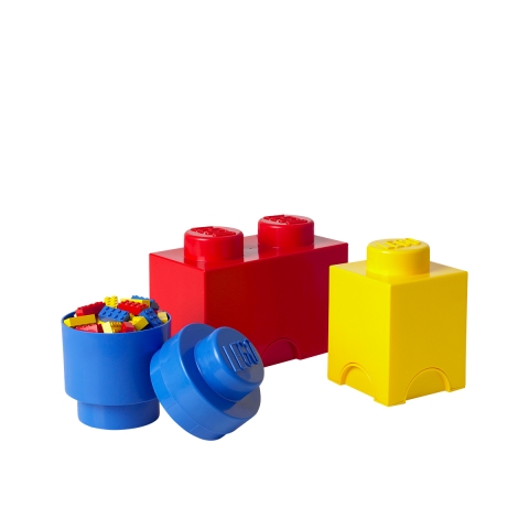 Ensemble de 3 boîtes de rangement LEGO: bleu, rouge, jaune - Multi Pack Promotion