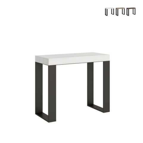 Console extensible design industriel minimaliste 90x40-196 Tecno Small Promotion