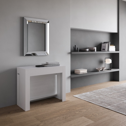 Console extensible blanche pour salle à manger cuisine 90x42-302 Evolve Promotion