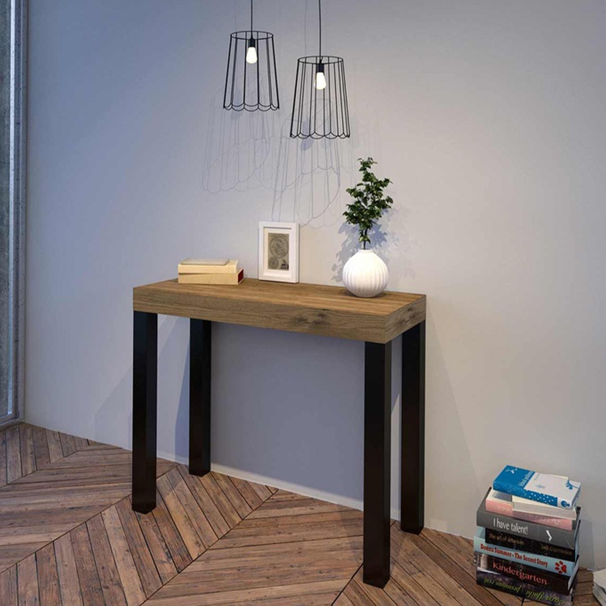Console extensible en bois style industriel 90x40-196 Everyday Small Promotion Console extensible en bois style industriel 90x40-196 Everyday Small Promotion