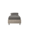Lit simple 90x190cm rembourré en tissu beige avec sommier Azelia Vente