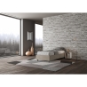 Lit simple 90x190cm rembourré en tissu beige avec sommier Azelia Offre