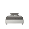 Lit double à coffre 140x190 en simili-cuir blanc Azelia Vente