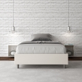 Lit double à coffre 140x190 en simili-cuir blanc Azelia Promotion