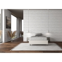 Lit double à coffre 140x190 en simili-cuir blanc Azelia Offre