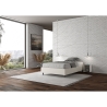 Lit double à coffre 140x190 en simili-cuir blanc Azelia Remises