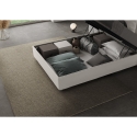 Lit double à coffre 140x190 en simili-cuir blanc Azelia Réductions