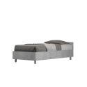 Lit simple 80x190 cm moderne sans sommier gris ciment Nuamo Vente