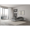 Lit simple 80x190 cm moderne sans sommier gris ciment Nuamo Remises