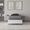 Lit simple avec rangement 80x190 en bois blanc Nuamo Promotion