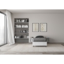 Lit simple avec rangement 80x190 en bois blanc Nuamo Offre
