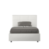 Lit double 140x190 similicuir blanc avec coffre tête de lit Mika Vente