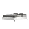 Lit double français avec rangement 140x190 en bois blanc Nuamo Vente