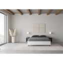 Lit double français avec rangement 140x190 en bois blanc Nuamo Offre
