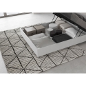 Lit double français avec rangement 140x190 en bois blanc Nuamo Réductions