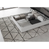 Lit double français avec rangement 140x190 en bois blanc Nuamo Réductions