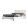 Lit double français 140x190 tête de lit droite bois blanc Demas Vente