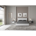 Lit double français 140x190 tête de lit droite bois blanc Demas Remises