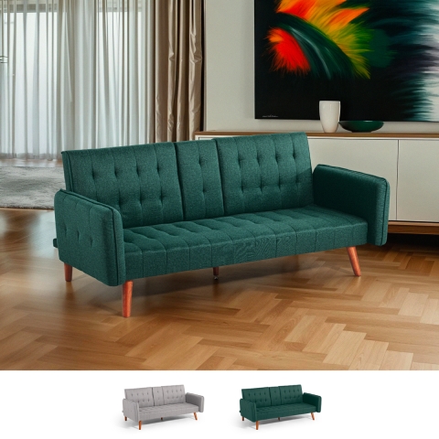 Canapé-lit 2 places inclinable avec accoudoir porte-gobelet Ember Promotion