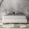 Lit double rembourré en simili cuir blanc 160x190 Azelia Promotion