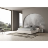 Lit double rembourré en simili cuir blanc 160x190 Azelia Offre