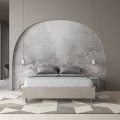 Lit double avec rangement 160x190 en tissu beige Azelia Promotion