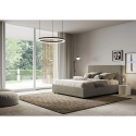 Lit double avec coffre 160x190 en similicuir beige Mika Offre