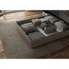 Lit double avec coffre 160x190 en similicuir beige Mika Réductions