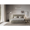 Lit double avec coffre 160x190 en similicuir beige Mika Remises
