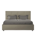 Lit double avec coffre 160x190 en similicuir beige Mika Vente