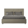 Lit double avec coffre 160x190 en similicuir beige Mika Vente