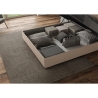 Lit double avec sommier coffre rembourré 160x210 Agueda Réductions