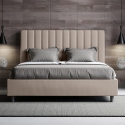 Lit double avec sommier coffre rembourré 160x210 Agueda Promotion