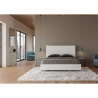 Lit double sans sommier 160x190 blanc avec tête de lit haute New Egos Remises