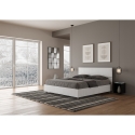Lit double 160x190 design moderne blanc avec sommier et tête de lit Demas Offre