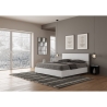 Lit double 160x190 design moderne blanc avec sommier et tête de lit Demas Offre