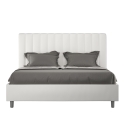 Lit double rembourré simili cuir sans sommier 160x190 Agueda Réductions