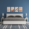 Lit matrimonial 160x200cm avec sommier coffre tête de lit inclinée Ankel Vente