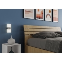 Lit double 160x190 en bois sans sommier tête de lit inclinée Ankel Remises