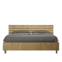 Lit double 160x190 en bois sans sommier tête de lit inclinée Ankel Vente