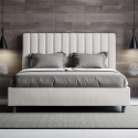 Lit double 160x200 sans sommier avec tête de lit en similicuir Agueda Vente