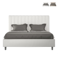 Lit double 160x200 sans sommier avec tête de lit en similicuir Agueda Promotion