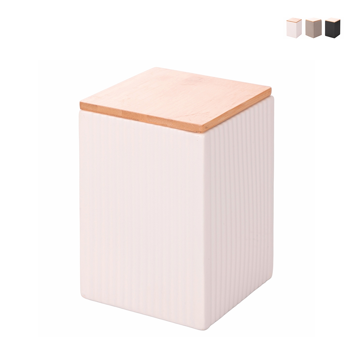 Grand pot de cuisine 10x10x14,5 cm en grès avec couvercle 1080 ml Modern Promotion Grand pot de cuisine 10x10x14,5 cm en grès avec couvercle 1080 ml Modern Promotion